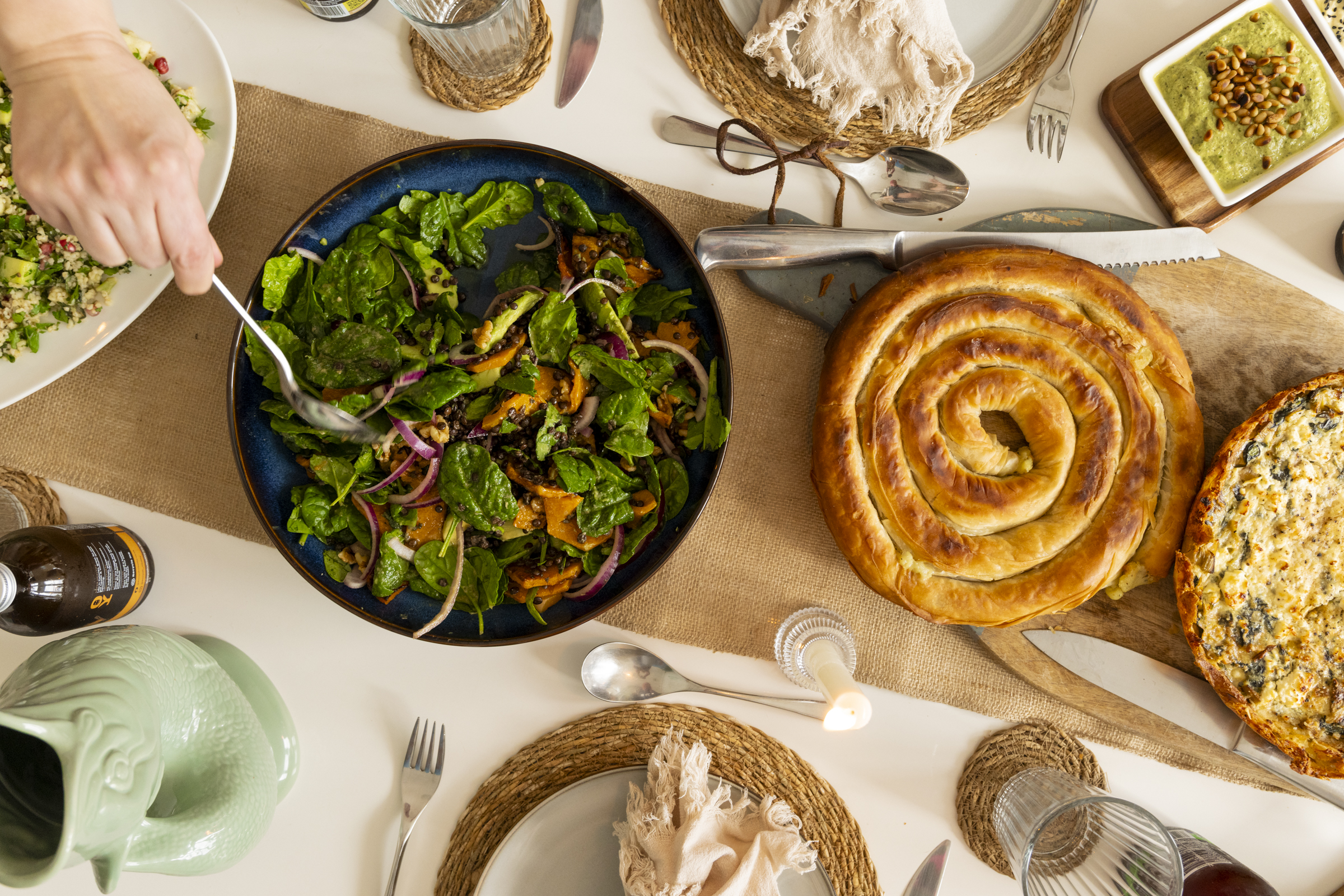 Zanzibar House dining — fresh food spread